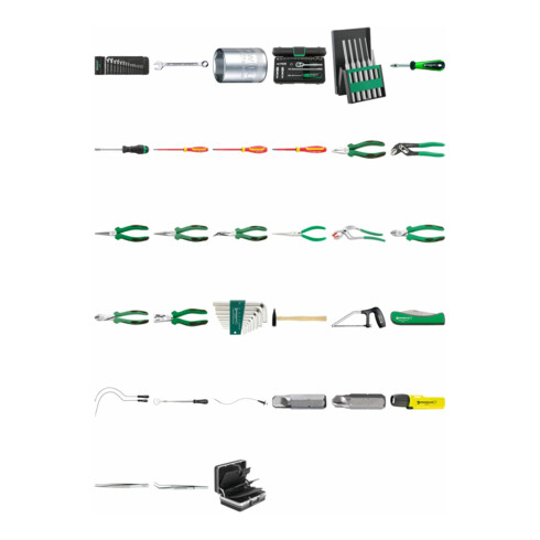 13207a Composition d'outils électricité dans la valise réf. 13209 111 Werkzeuge 12,5 kg