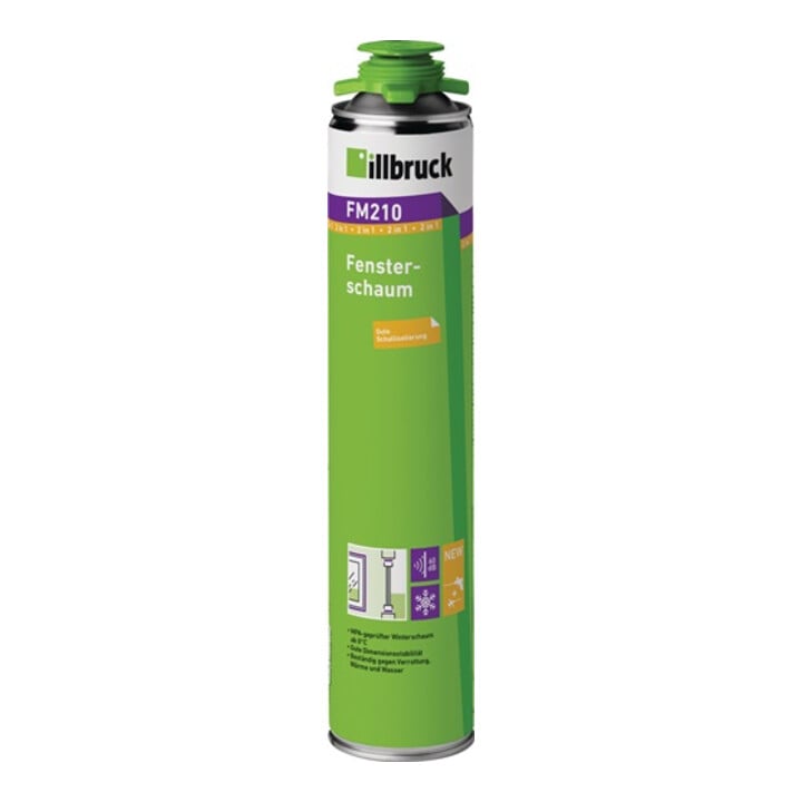 1K-Fenster-/Fassadenschaum FM210 880 ml B2 grün m.Einw.-Handsch.Dose ILLBRUCK