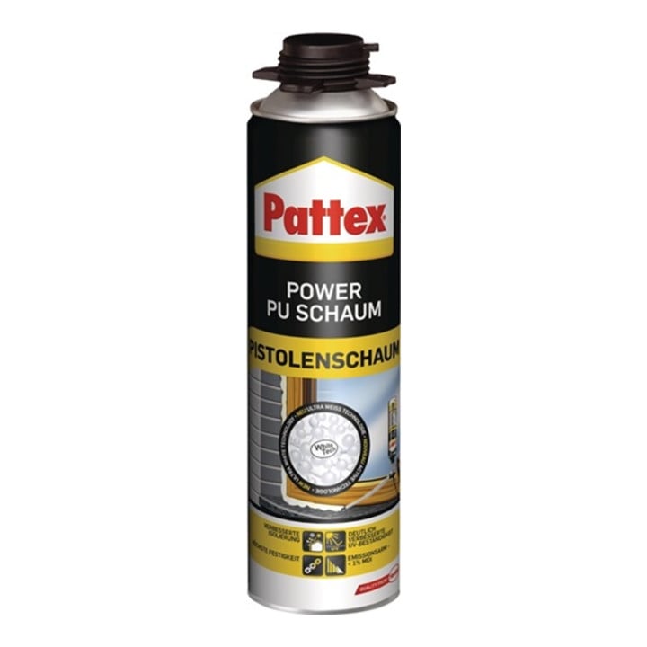 1K-Montageschaum Power Univ.PUS50 500 ml B2 weiß m.Einweghandschuhe PATTEX