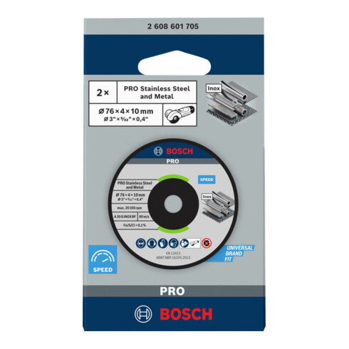 2 meules à ébarber 76 x 4 x 10 mm Expert for INOX A 30 Q INOX BF; 76mm; 4mm; 10mm