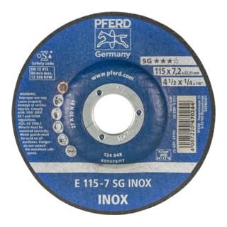 Pferd-Rüggeberg Schruppscheibe A30NSG V2A115x7,2mm gekr.