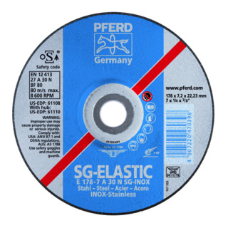 Pferd-Rüggeberg Schruppscheibe A30NSG V2A125x4,1mm gekr.