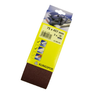 Klingspor Schleifband für Handbandschleifer SB-Verpackt LS 309 XH, LxB 75X533, Korn 80, F5