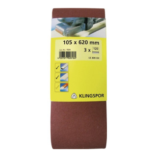 Klingspor Schleifband für Handbandschleifer SB-Verpackt LS 309 XH, LxB 105X620, Korn 120, F5
