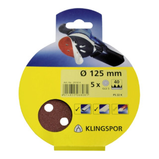 Klingspor Scheibe / kletthaftend SB-Verpackt PS 22 K, L 125, Korn 120