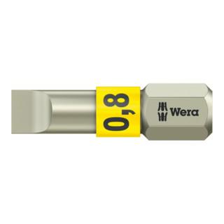 Wera 3800/1 TS Bits für Schlitz-Schrauben, Edelstahl, 5,5 x 0,8 mm, Länge 25 mm