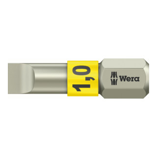 Wera 3800/1 TS Bits für Schlitz-Schrauben, Edelstahl, 5,5 x 1,0 mm, Länge 25 mm