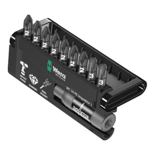 Wera 8755-9/IMP DC Impaktor Bit-Check, 1 Impaktor-Halter mit 9 Impaktor-Bits