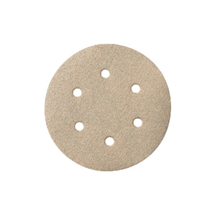 25 feuilles abrasives auto-agrippantes 150 mm, P 320, série « professional », pour peinture, vernis, mastic, pour ponceuse excentrique, corindon, avec revêtement de stéarate metabo