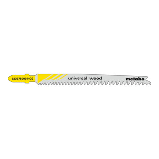 25 lames de scie sauteuse, bois, série "pionier", 91 mm, progressives, HCS, type 23675 metabo