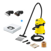 Kärcher Mehrzwecksauger WD 3 P Extension kit + Vlies-Filtertueten Set + Saugpinsel-Set