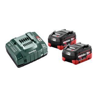 2x batteries Metabo 5,5 Ah 18 V + chargeur ASC 30-36 V