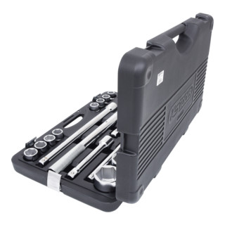 3/4" Coffret de douilles, 21 pcs. 6 pans