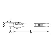 3/8" Cliquet réversible CHROMEplus, 72 dents-3