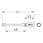 Prise pour bougie d'allumage KS Tools 3/8"' avec articulation, longue-3
