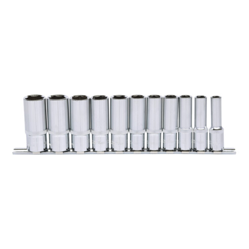 3/8" Jeu de douilles 6 pans CHROMEplus, longues, 11 pcs. 8-19mm