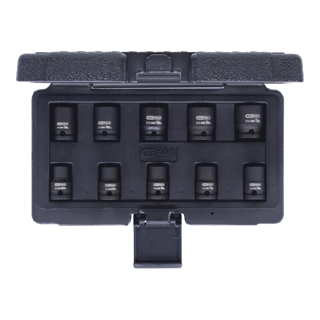 3/8" Jeu de douilles à chocs, 10 pcs.12 pans, courtes