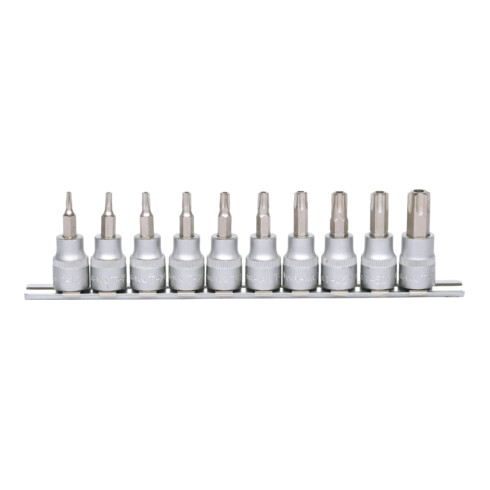 3/8" Jeu de douilles tournevis TX percé, 10 pcs., TB10-TB55