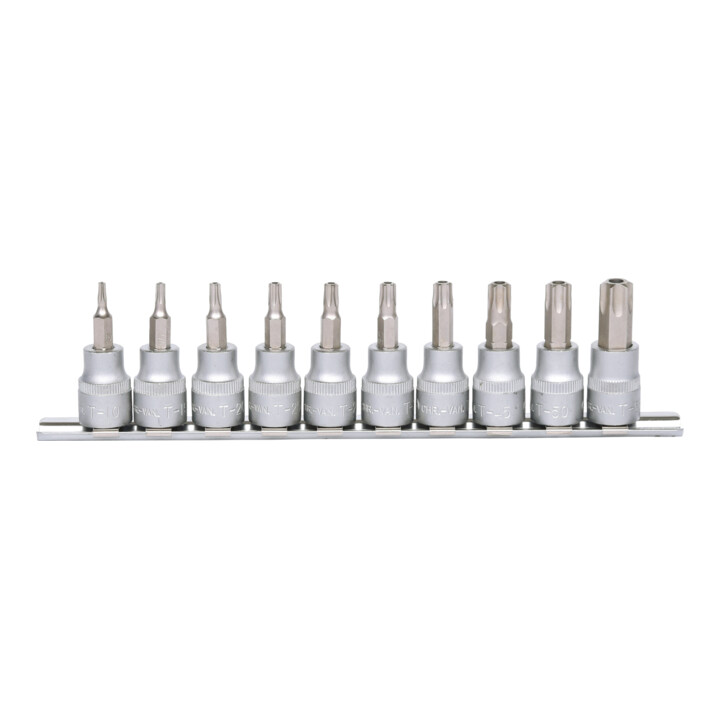 3/8" Jeu de douilles tournevis TX percé, 10 pcs., TB10-TB55