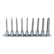 3/8"Jeu de douilles tournevis, TX percé, 9 pcs.