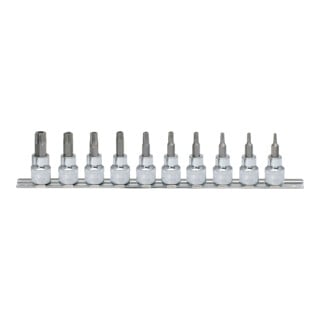 3/8" Jeu de douilles tournevis TX percé CHROMEplus, 10 pcs. TB10-TB55