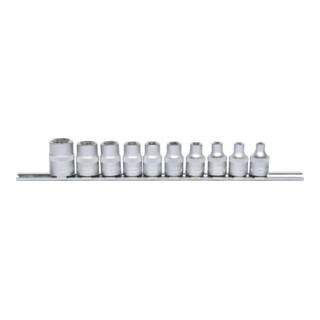 3/8" Jeu de douilles, TX E, 10pcs.E5-E18