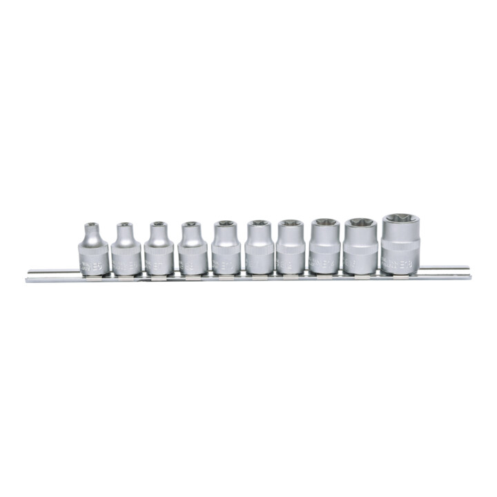 3/8" Jeu de douilles, TX E, 10pcs.E5-E18
