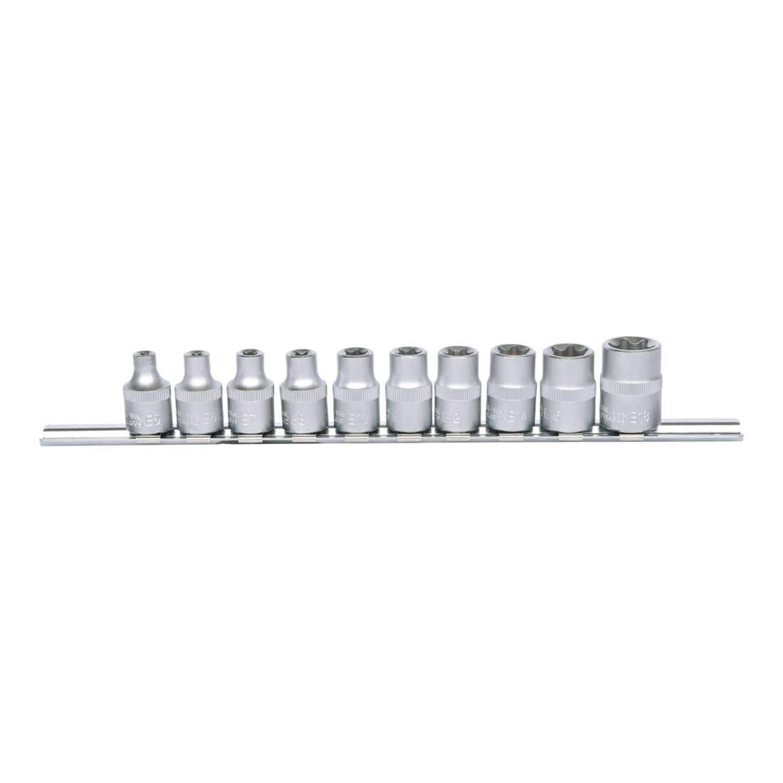 3/8" Jeu de douilles, TX E, 10pcs.E5-E18