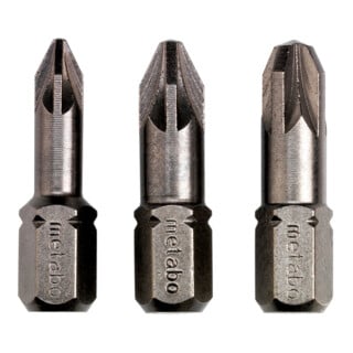 3 embouts Pozidriv PZ 1/ 2 / 3 Torsion metabo