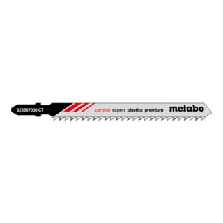 3 lames de scies sauteuses, matériaux plastiques, série "expert", 91/ 3,3 mm, HM metabo