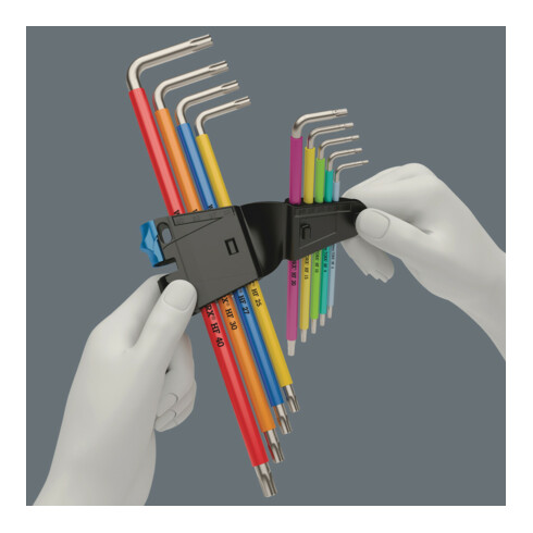 3967/9 TX SXL Multicolour HF Stainless 1 Clés mâles coudées TX® HF avec fonction de retenue, acier inoxydable, 9 pièces