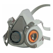 3M Atemschutzhalbmaske 6200, Serie 6000, ohne Filter, Vier-Punkt-Bebänderung mit Kopfbügel