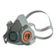 3M Atemschutzhalbmaske 6200, Serie 6000, ohne Filter, Vier-Punkt-Bebänderung mit Kopfbügel-1