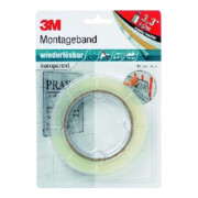 3M Bande de montage transp.L.5m W.19mm Rl.