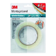 3M Bande de montage transp.L.5m W.19mm Rl.