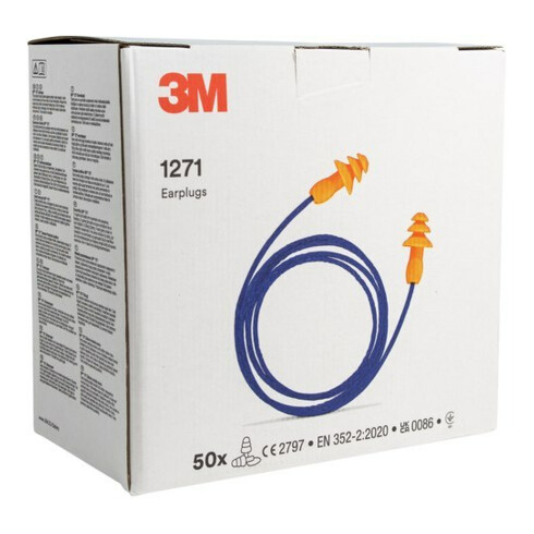 3M Bouchons d'oreille 1261, réutilisables avec cordon