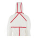 3M Combinaison de protection 4565 blanc/rouge, Type 4/5/6 Taille 2XL-5