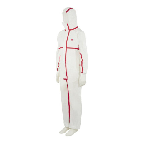 3M Combinaison de protection 4565 blanc/rouge, type 4/5/6 taille 3XL