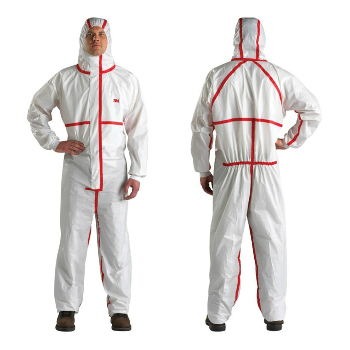 3M Combinaison de protection 4565 blanc/rouge, Type 4/5/6 Taille L