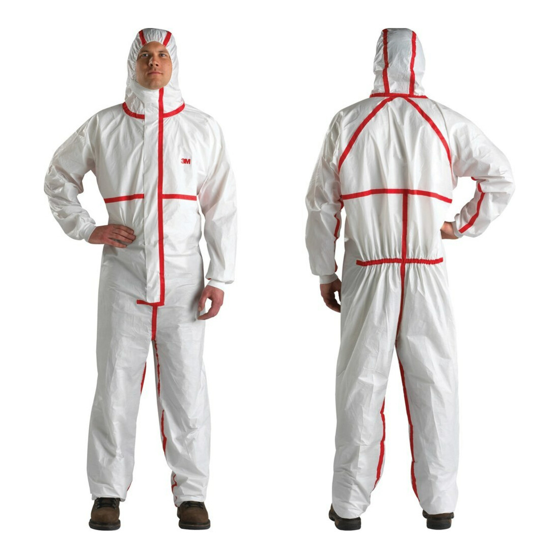 3M Combinaison de protection 4565 blanc/rouge, Type 4/5/6 Taille L