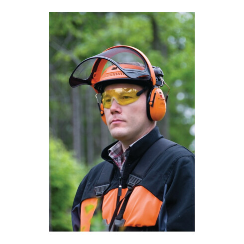 3M Combinazione di protezione del viso e dell’udito G5V5CH51, arancione