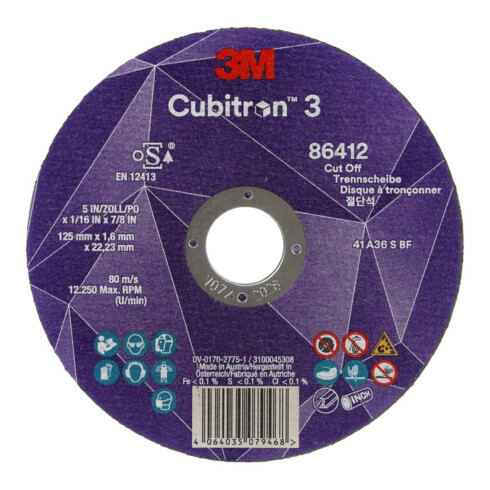 3M CUBITRON Disque de coupe 3 125 x 1,0 mm