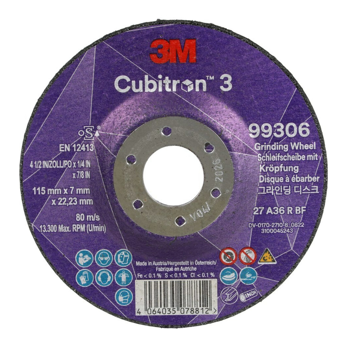 3M CUBITRON Schruppscheibe 3 115x7mm 36+