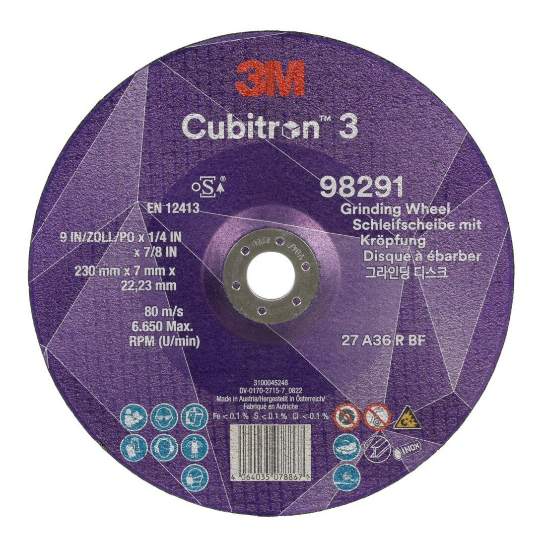 3M CUBITRON Schruppscheibe 3 230 x 7 mm P36+