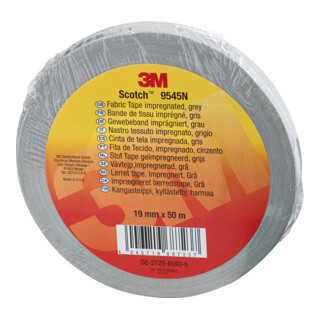 3M Deutschland Imprägniertes Gewebeband 19 mm x 50 m, grau 9545N G19