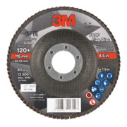 3M Disco abrasivo lamellare 769F, platorello in fibra di vetro piatto, Ø115mm, grana 120