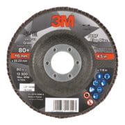 3M Disqueà lamelles 769F, plateau en fibre de verre Oblique,⌀ 115 mm, Grain: 80