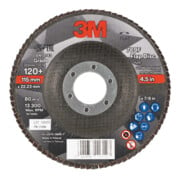 3M Disqueà lamelles 769F, plateau en fibre de verre plat,⌀ 115 mm, Grain: 120