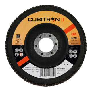 Disque à rabat 3M 969F Cubitron II, disque en tissu de verre, plat
