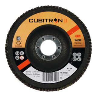 Disque à rabat 3M 969F Cubitron II, disque en tissu de verre, plat